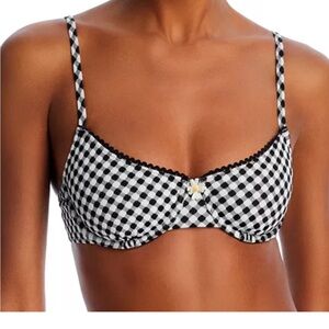 Solid and striped bathing suit